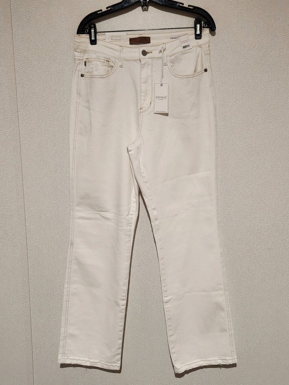 Judy Blue High Waist Straight Fit Jeans Ecru Stretch Size 11/30 New